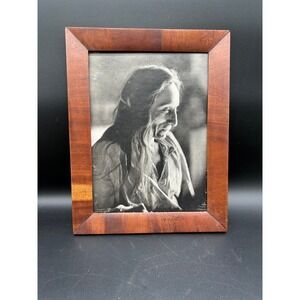 Vintage Native American Arnold Short Bull Portrait Print Herman Heyn  Wood Frame